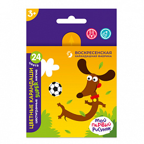 "ВКФ" "Super" SТCP-4024 Набор цветных карандашей, короткие "Песик" заточенный 24 цв. – портал поставщиков НСППО - 1