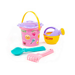 Набор №210: ведро малое с наклейкой, ситечко-цветок, совок №2, грабельки №2, лейка малая №3, артикул 0672 – портал поставщиков НСППО