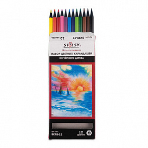 "STILSY" BKRB-12 Набор цветных карандашей из черного дерева 12 цв. – портал поставщиков НСППО - 1