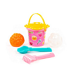 Набор №229: ведро малое с наклейкой, ситечко-цветок, совок №2, грабельки №2, 2 формочки, артикул 0528 – портал поставщиков НСППО