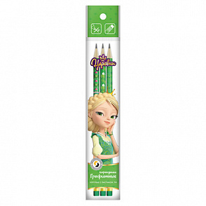 "ВКФ" "Царевны" TSR-3P-04 Набор графитных карандашей круглые с ластиком ОПП "Василиса" заточенный ТМ (HB) 3 шт. – портал поставщиков НСППО - 1