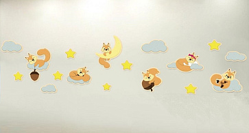 Комплект декораций для стен "Веселые бельчата" – портал поставщиков НСППО - 1