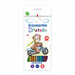 "Мишка" MCP-9012 Набор карандашей металлик заточенный 12 цв.