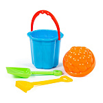 Набор №65: ведро-цветок малое, лопатка малая №3, грабельки малые №3, 1 формочка, артикул 3584 – портал поставщиков НСППО