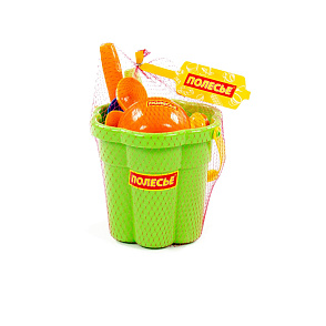 Набор №309: ведро-цветок среднее №3, лопатка №5, грабельки №5, формочки (морской конёк + черепаха), лейка малая №3, артикул 35592 – портал поставщиков НСППО - 6