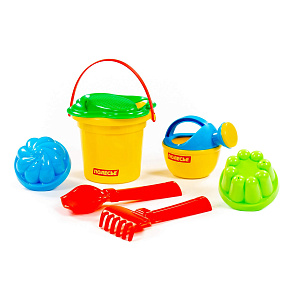 Набор №238: ведро малое, ситечко-цветок, совок №2, грабельки №2, 2 формочки, лейка малая №3, Артикул 4528 – портал поставщиков НСППО - 2