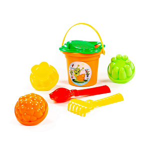 Набор №26: ведро малое, ситечко-цветок, совок №2, грабельки №2, 3 формочки, Артикул 2181 – портал поставщиков НСППО - 2