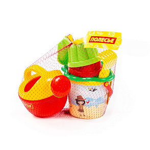 Набор №180: ведро малое с наклейкой, ситечко-цветок, совок №2, грабельки №2, 2 формочки, лейка малая №4, артикул 0597 – портал поставщиков НСППО - 9