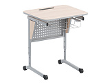 Стол ученический одноместный с перфорированной панелью и наклоном столешницы (0-24°). Рост.гр.№3-5