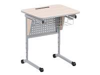 Стол ученический одноместный с перфорированной панелью и наклоном столешницы (0-24°). Рост.гр.№3-5 – портал поставщиков НСППО