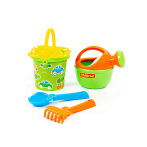 Набор №217: ведро малое с наклейкой, ситечко-цветок, совок №2, грабельки №2, лейка малая №4, артикул 0542 – портал поставщиков НСППО - 2