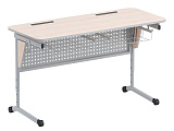 Стол ученический  двухместный с перфорированной панелью и наклоном столешницы (0-24°). Рост.гр.№3-5