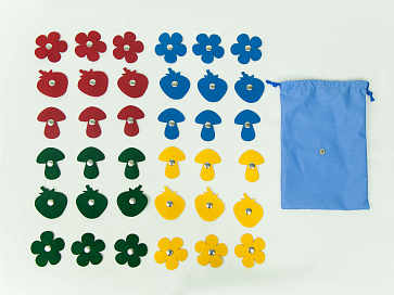 Аксессуары для жилета с 32 кнопками: ягодка, грибочек, цветочек (36 фигур) – портал поставщиков НСППО - 2