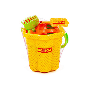 Набор №166: ведро-цветок большое, лопатка №5, грабельки №5, формочки (котёнок + медведь), лейка малая №4, Артикул 4986 – портал поставщиков НСППО - 7