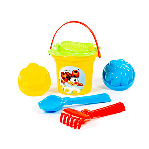 Набор №39: ведро малое, ситечко-цветок, совок №2, грабельки №2, 2 формочки, Артикул 2310 – портал поставщиков НСППО - 3