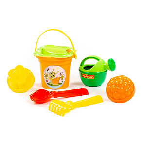 Набор №238: ведро малое, ситечко-цветок, совок №2, грабельки №2, 2 формочки, лейка малая №3, Артикул 4528 – портал поставщиков НСППО - 4